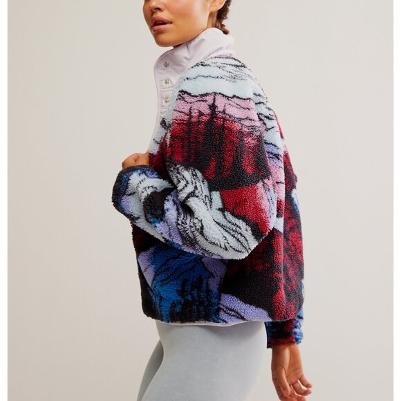 🆕 FP MOVEMENT Hit The Slopes Printed Fleece Jacket / Twilight Forest - Picture 3 of 9